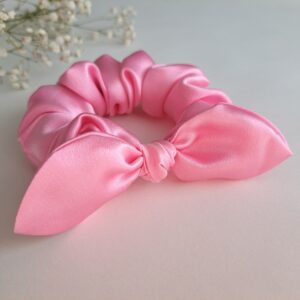 TalvEst siidist juuksekumm (scrunchie/patsikumm) roosa M lipsuga